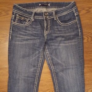 Vigoss Capri Blue Jeans Thick Stitch Double Button